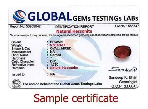 Image of REBUY Hessonite Gemstone Gomed Garnet Stone 4.5 Ratti for Unisex