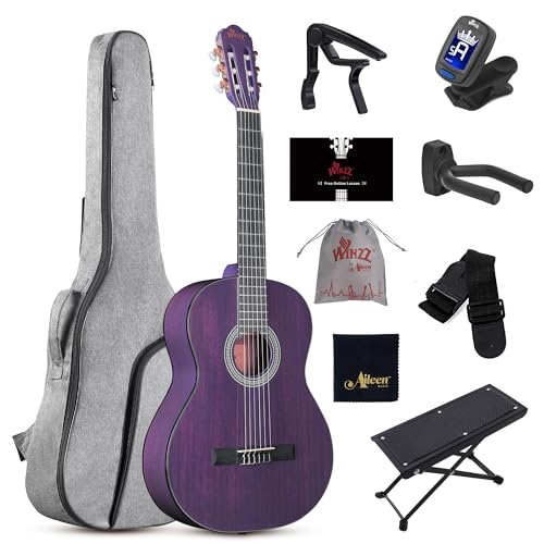WINZZ 4/4 Classical Guitar, 39 Inch Full Size Nylon String Guitar for Beginner Adults, Full Classic...