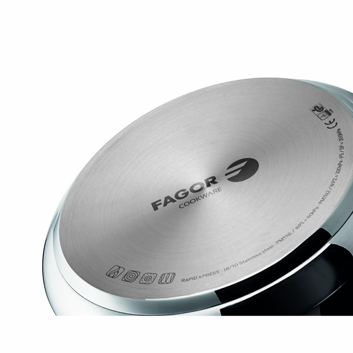 Rapid Xpress - Olla a presión de 6 + 4 litros, inducción, súper rápida, acero inoxidable 18/10, todo tipo de cocinas, parte inferior termodifusora, 2 niveles de presión, 5 sistemas de seguridad 4