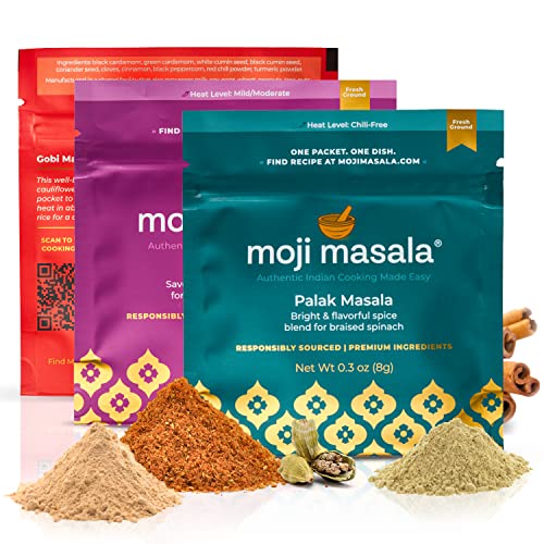 moji masala Indian Spice Kits – Palak Masala, Gobi Masala,