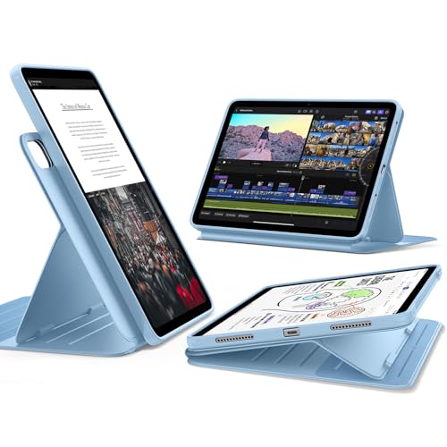 Image of ESR for iPad Air 11 Inch Case M4 /M3 /M2 (2026 /2025 /2024), iPad Air 5th /4th Gen Case (2022 /2020) 10.9 Inch, Removable Magnetic Cover, Adjustable Portrait /Landscape Stand, 9 Standing Angles, Light Blue