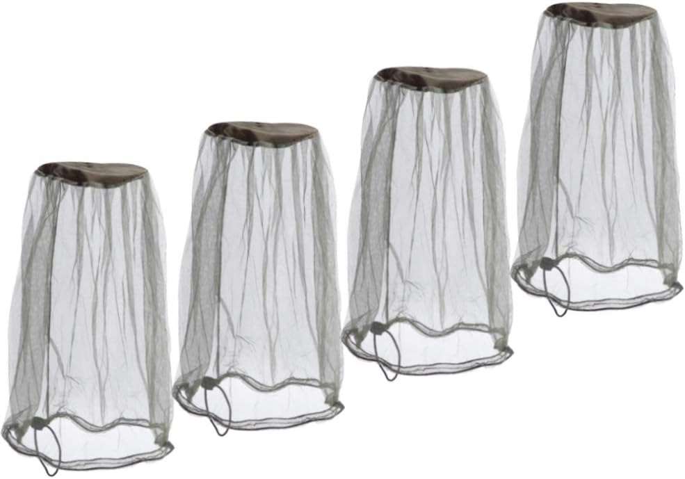 Premium Mesh Mosquito Head Net Outdoor Pack of 4 Face Neck Fly Netting Hood