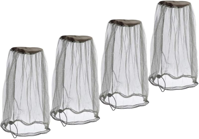 Premium Mesh Mosquito Head Net Outdoor Pack of 4 Face Neck Fly Netting Hood