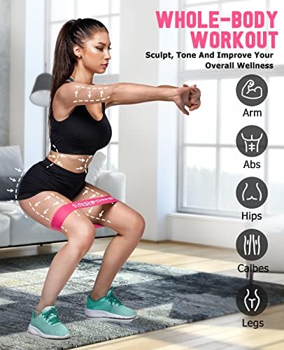 COOBONS Resistance Bands for Women and Men - Exercise Loop Bands for Yoga, Pilates, Rehab, Fitness and Home Workout, 5 Set of Strength Bands for Booty 2 COOBONS Resistance Bands for Women and Men - Exercise Loop Bands for Yoga, Pilates, Rehab, Fitness and Home Workout, 5 Set of Strength Bands for Booty
