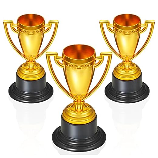 3 Pieces Plastic mini Trophy Cups small Gold Trophies Party Award Trophy Winner Award Trophies for Kids Boys Girls Sports Tournaments Competitions Ceremony Parties Favor, 1.8 x 1.8 x 3.3 Inch