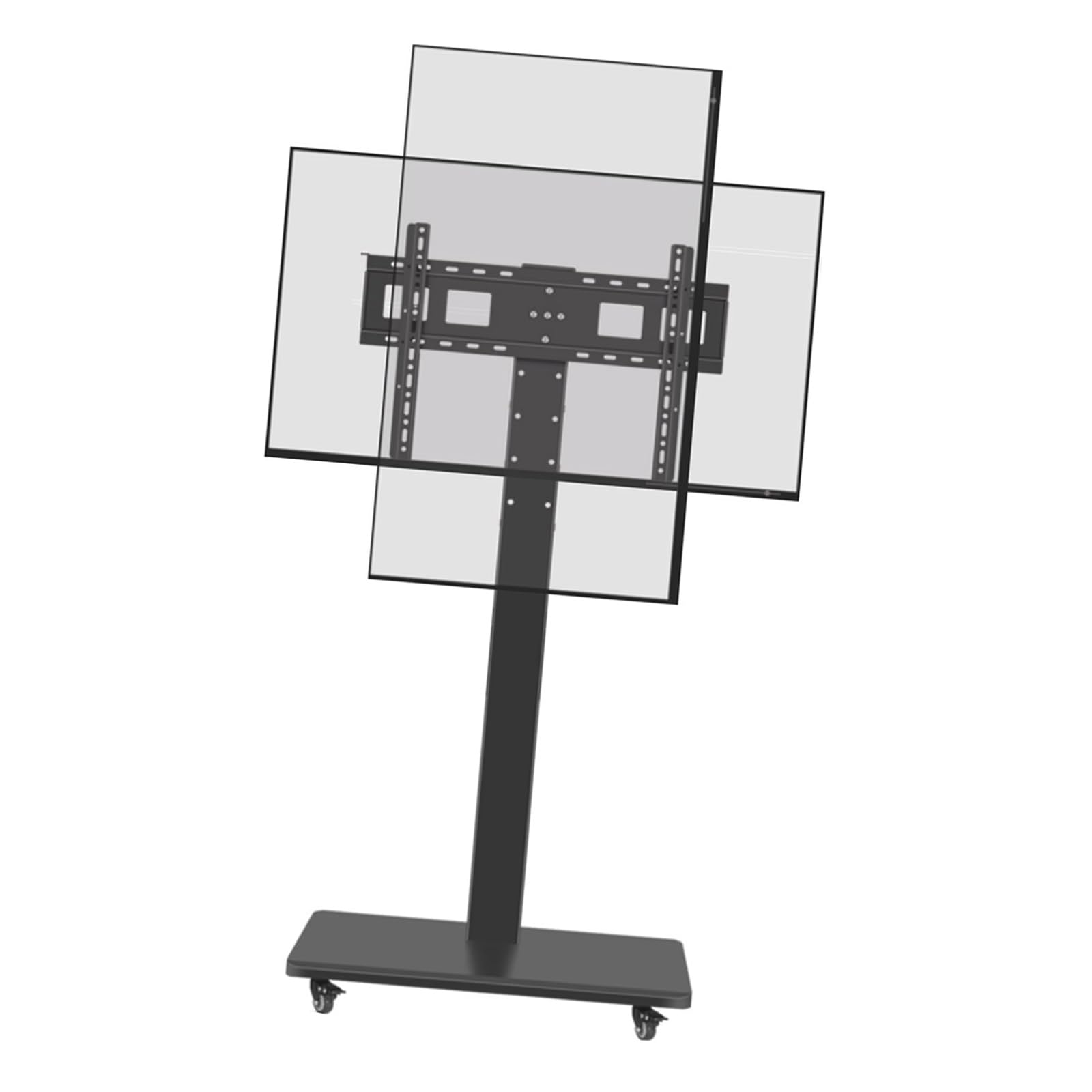 HPTHLY Conference Room Podium Universal Tv Floor Stand - Mobile Tv Cart With Wheels For 32-65 Inch Tvs, With 0-90° Horizontal And Vertical Screen Switching, Max Vesa 600X400Mm, Rolli