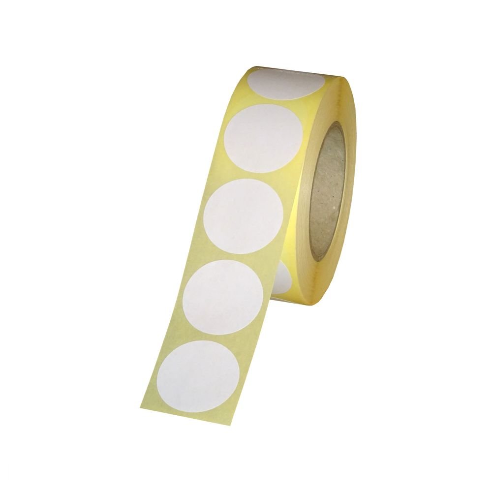 Chiusura etichette su rotolo – bianco – ø 50 mm – 4.000 pezzi – permanente