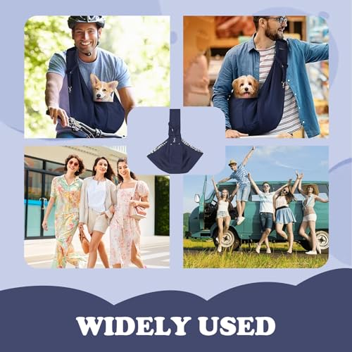 VARKAGE Tragetuch Hund und Katze, Hundetasche Zum Umhängen, Tragetasche Hund für Spaziergänge und Aktivitäten Im Freien, Tragekraft bis 15Kg (Marineblau)