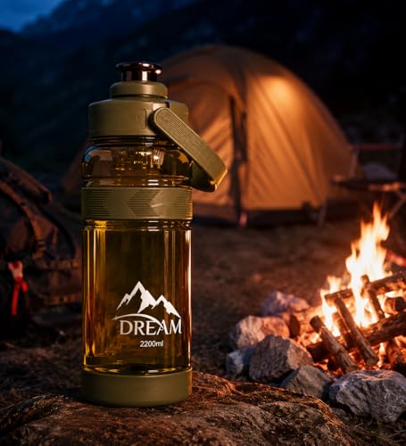 Image of 2 Liter Gym Sports Water Bottle Gallon Gym Bottle, Travel Bottle BPa Free material With Easy To Carry Handel Portable Mouth Motivational Sports Bottle (Light Green)