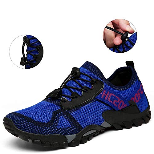Abao Hiking Shoes Men Women Outdoor Sports Shoes Non-Slip Breathable Sneakers Low Top Walking Shoes For Outdoor Trailing Trekking Walking Climbing Travel Lightweight Blue 8.5 Women/7 Men #TOP2