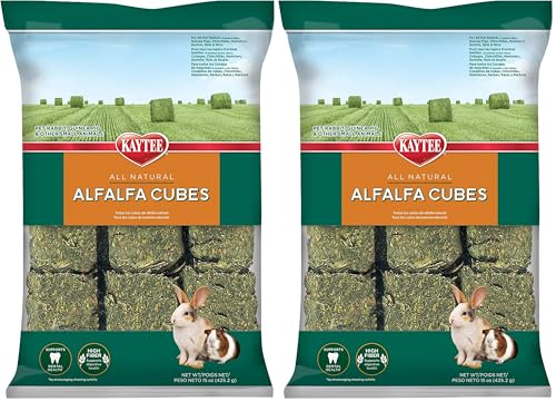 Image of Kaytee Alfalfa Cubes for Rabbits, Guinea Pigs, and Other Small Animals, 15 oz (Pack of 2)