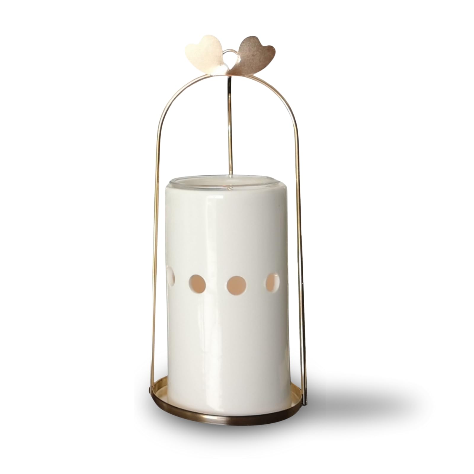 Zen'Arôme Cinco Inspiration Fragrance Burner - Wax Melting Burner and Scented Wax Diffuser - Essential Oil Diffuser and Room Fragrance - Ceramic and Metal Candle Holder - Height 18 cm