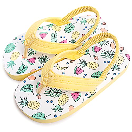 Techcity Toddler Boys Girls Flip Flops Kids Unicorn Dinosaur Sandals Beach Pool Water Shoes With Back Strap cover