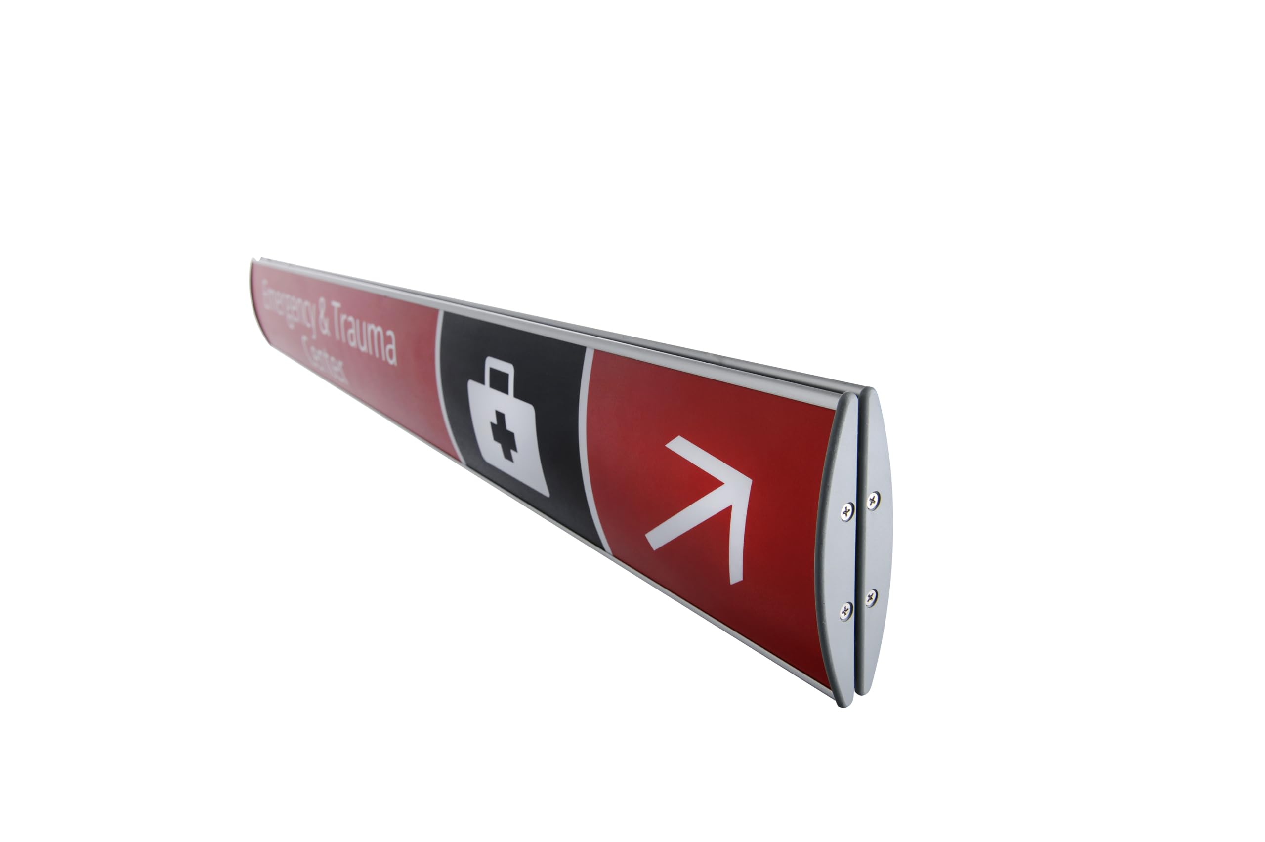 Set Of 4 Wall Door Sign Holders - Silver Aluminum Curvature Nameplate Frames