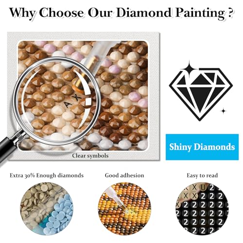 Image of HEIBAGO Birds Diamond Art Kits for Adults, Diamond Painting Kits Parrots for Adults Beginners, 5D Colorful Full Drill Round Diamond Art Painting, DIY Diamond Dots for Adult for Home Wall Decor 16x12In