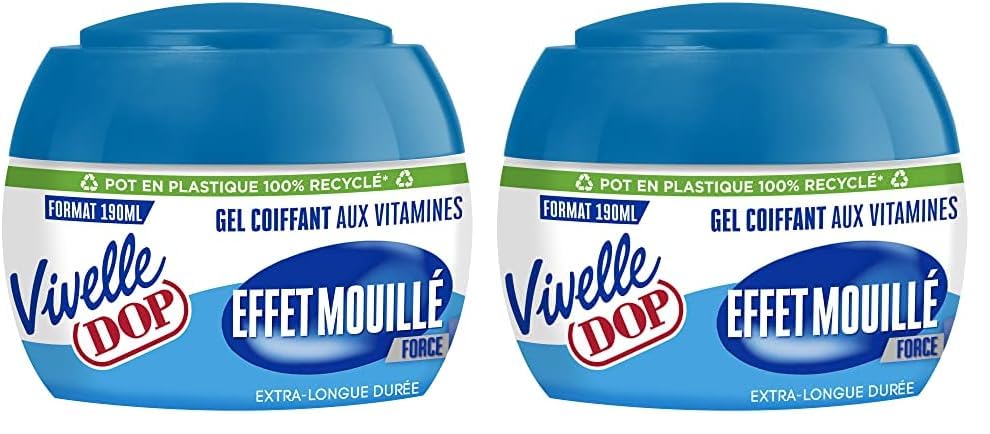 DOP Vivelle Dop Gel Coiffant Effet Mouillé Fixation Longue Durée Force 5 (Lot de 2)