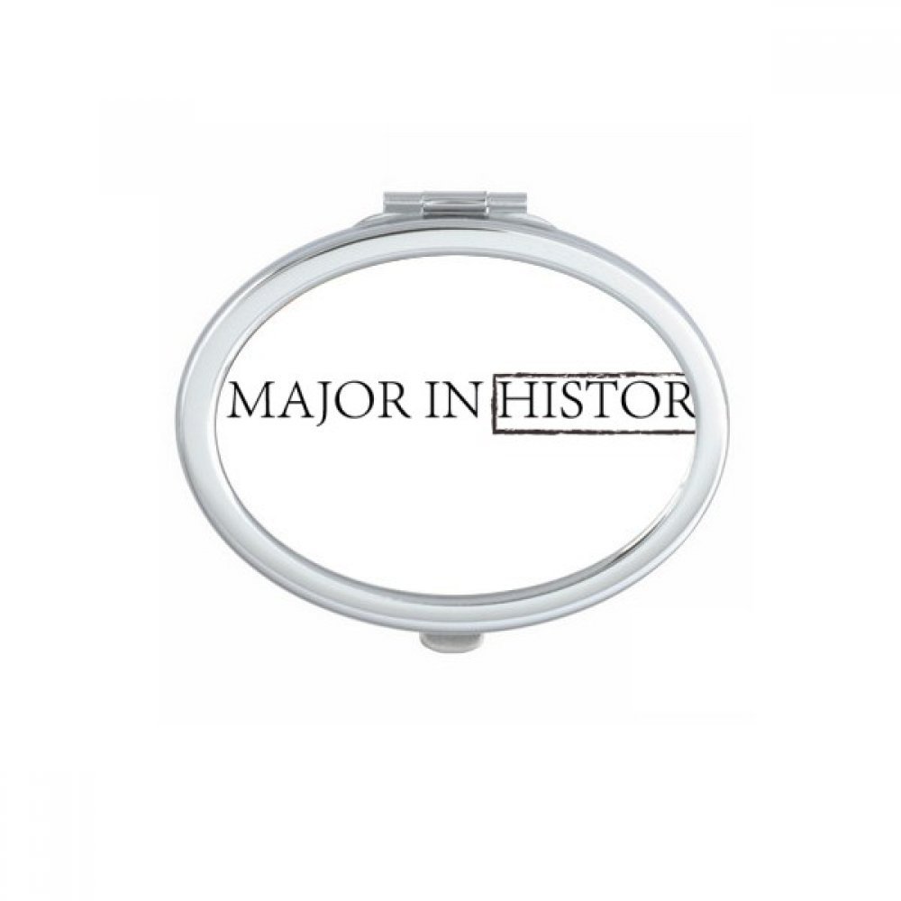 Miroir de poche ovale avec motif géographie - Petit modèle de maquillage compact multicolore