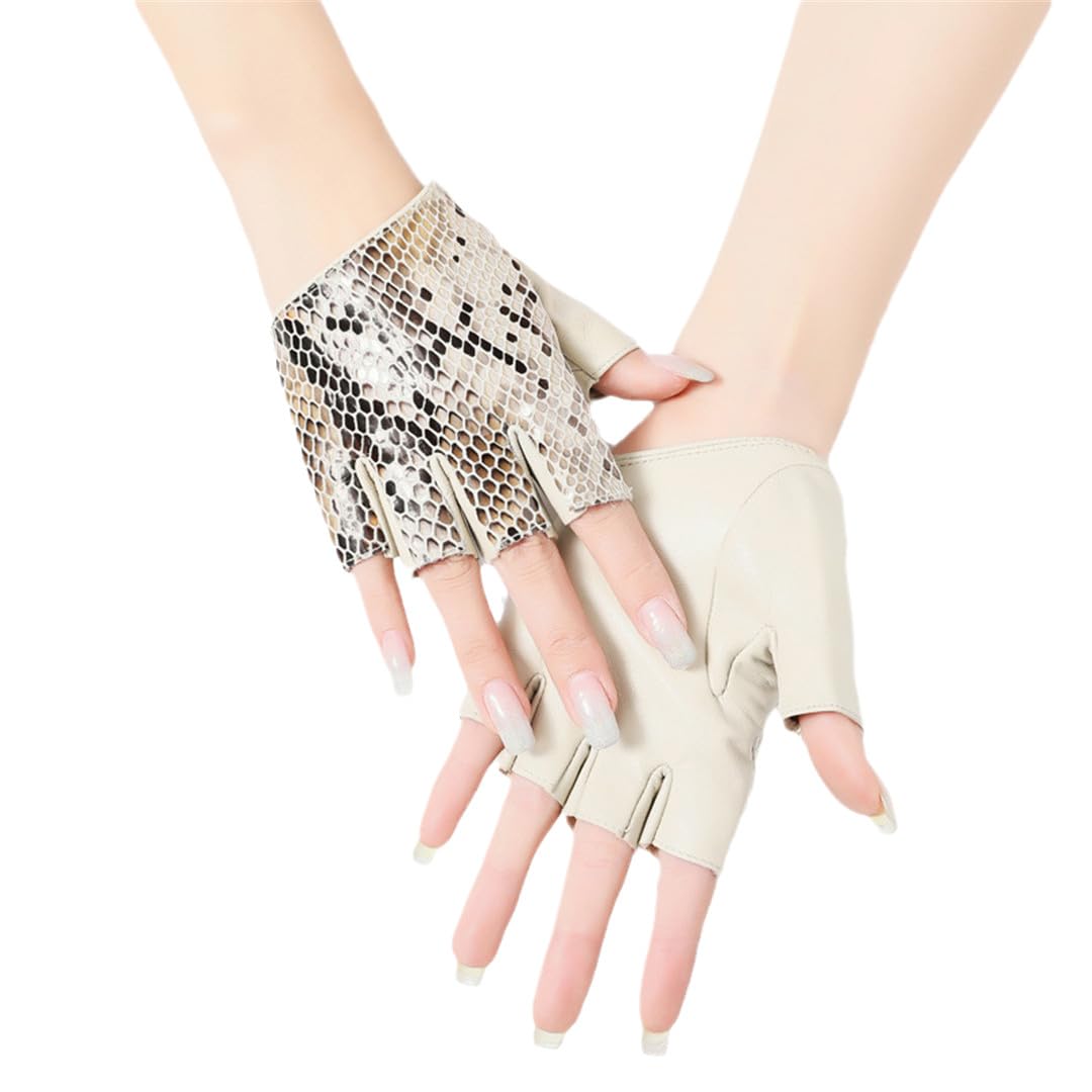 Guantes Sin Dedos De Cuero Para Mujer Guantes Cortos De Medio Dedo Para Chica Punk Rock