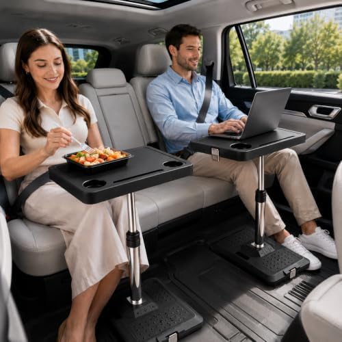 360° Rotating Car Desk for Laptop, Adjustable Passenger Seat Tray...
