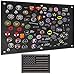 IronSeals Tactical Board Patch Organizer Holder Display with Loop Surface, Steel Ring and Flag Patch(L: 110 x 70 CM/ 43
