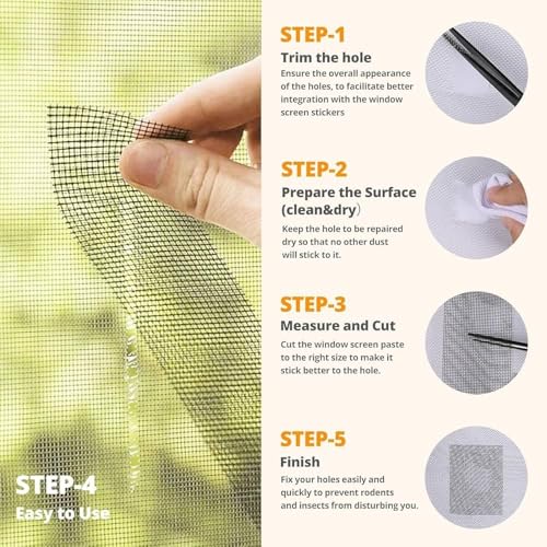 Image of Dialust Mosquito net Patch Repair Tape, Window Screen Repair Tap, Strong Adhesive & Waterproof Window Mosquito net Covering Mesh Tape for Door Tears Holes Screen Patch Repair (200Cm X 5CM) (net Tape)