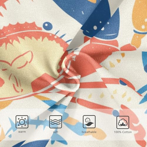 KLL Crab Navy Blue Toddler Boys Comfort Briefs Breathable Children Undies3