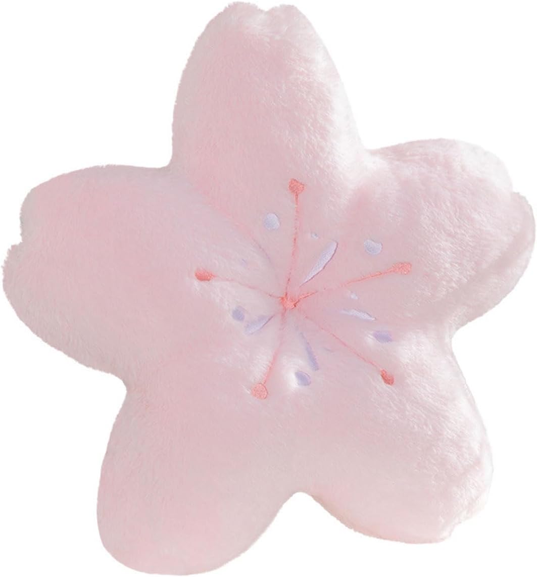 Soft teddy velvet Five star flower cushion Four-leaf clover cushion Sofa Bedroom living Room cushion cover -17 inches (light pink)