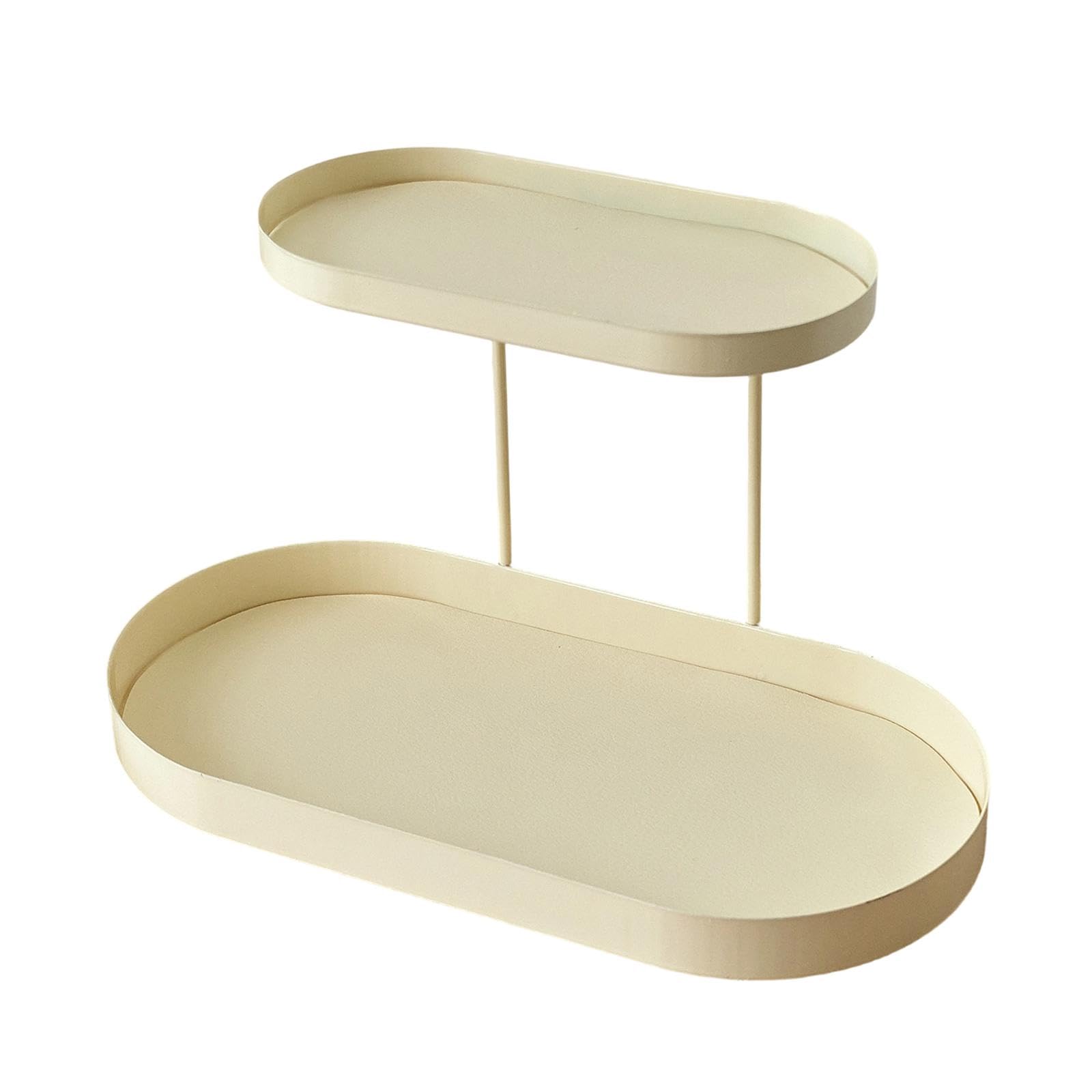 Organizer da Banco Scaffale Portaoggetti Mensola Portacosmetici Vassoio Porta Trucchi in Ferro Robusto Pad Pu Staccabile E Piedini in Silicone Adatto, Style F