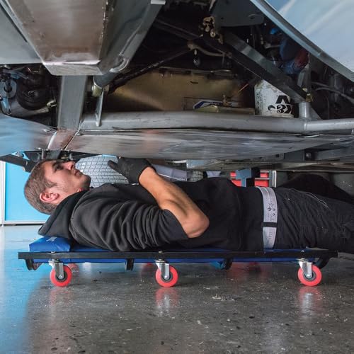 Silverline 783171 Werkstatt-Rollbrett 6 Räder, Blau , Schwarz, 915 x 460mm