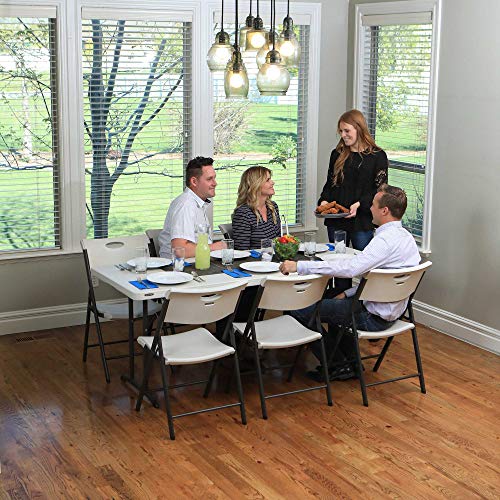 Lifetime Commercial Folding Chair, 20.1" D X 18.5" W X 33.2" H, Plastic, Almond #TOP6