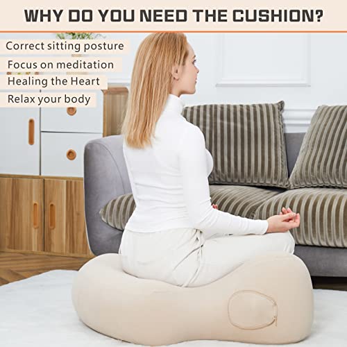 Inflatable Meditation Cushion - Comfortable Floor Pillow For Sitting - Traditional Lotus Pose Meditation Cushion - Multifunctional Foldable Adult Large Floor Yoga Cushion #TOP2