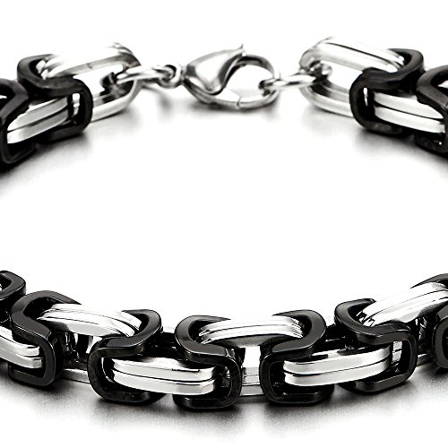 COOLSTEELANDBEYOND Mens Women New Stainless Steel Braided Link Bracelet Polished2
