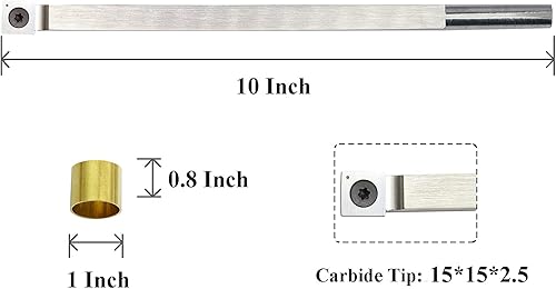 Miniatura 2 de Herramienta de torneado de madera con punta de carburo S15, herramienta de torno de madera de carburo más áspera hecha de acero inoxidable con