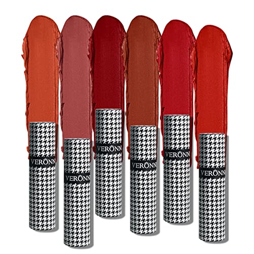 Veronni Matte Velvet Lip Tint, Smooth Soft Lip Mud Waterproof Long Lasting Lip Stain Non-Stick Cup Not Fade Lip Gloss Multipurpose Lip And Cheek Tint Orange Lip Color Lipstick Makeup Cosmetic Set(6 Colors)) #TOP18