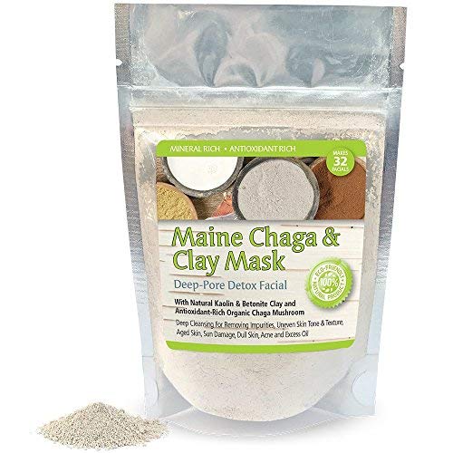 Maine Chaga & Clay Mask, Deep Pore Facial With Antioxidant Chaga Mushroom
