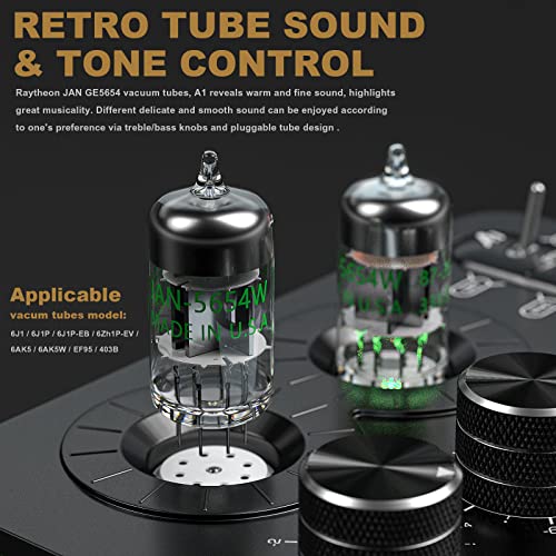 Ampapa A1 Vacuum Tube Phono Preamp, Headphone Amp, Hi-Fi Audiophile Preamplifier For Mm Turntable Record Player With Tone Control For Home Stereo Audio System #TOP2