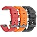NotoCity Compatible with Fenix 6X Pro Band 26mm Watch bands For Fenix 6X/Fenix 7X/Fenix 5X/Fenix 5X Plus/Fenix 3/HR/Tactix/Descent MK1/D2 Delta PX/D2 Charlie(Black/orange/red)