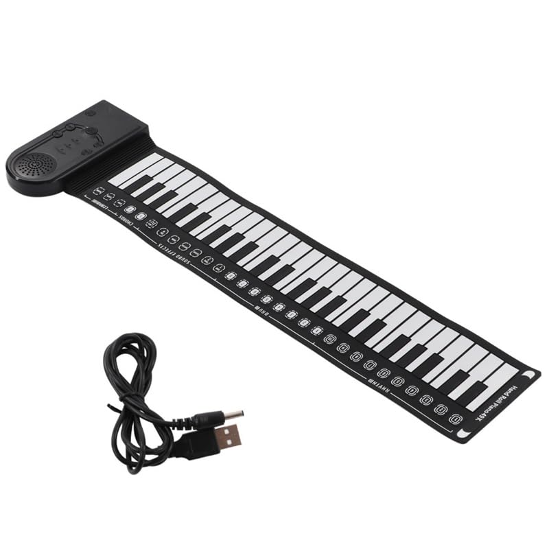 lehua Piano con Teclado Piano EléCtrico Enrollable para Principiantes Piano ElectróNico Plegable de 49 Teclas