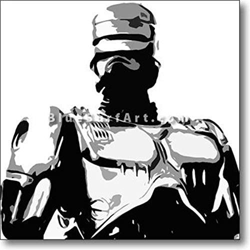 Miniatura 4 de Cop robot Art Pop Art Hand Painted Oil Painting on High Quality Canvas, Home Wall Art Decor Direct from Artist