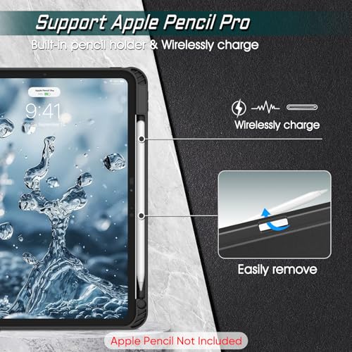 Image of Fintie Magnetic Stand Case for iPad Pro 11-inch (M5) 2025 / (M4) 2024 - Multiple Angles Shockproof Rugged Soft TPU Cover with Pencil Holder, Auto Wake /Sleep, Black