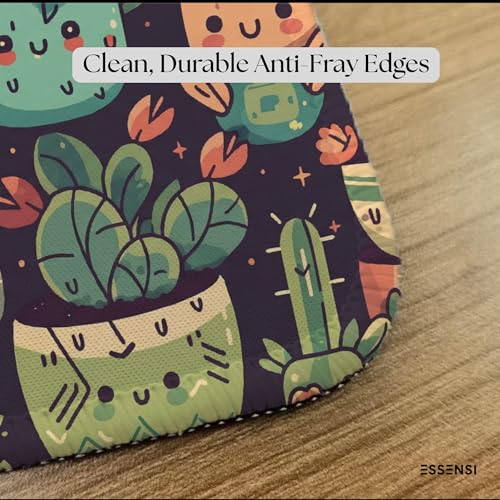 Image of Mouse Pad for Laptop & Desktop | 9x7 Inch Anti-Fray Stitched Edges | Non-Slip Rubber Base | Desk Setup Accessory for Students, Gamers & Professionals (Smiling Cactus)