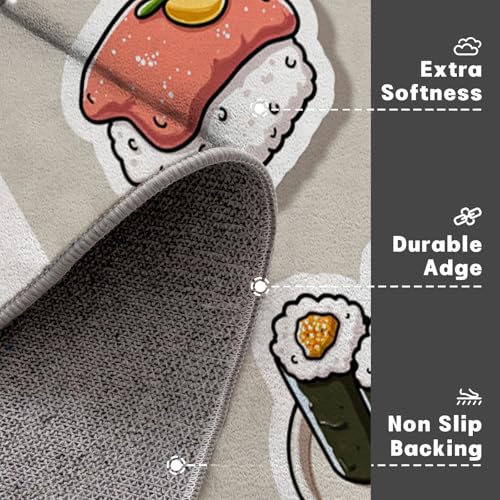 Descente de lit chambre adulte au motif sushi pour déco cosy 50x80 - 4