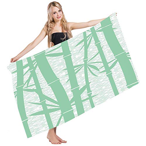 Mujer El Hombre Toalla Playa Silueta Blanca Espuma De Mar Superpuesta Tradicional Chino Bambú Toallas Baño Suave Toalla De Piscina Impreso Manta De Baño para Adulto Niños