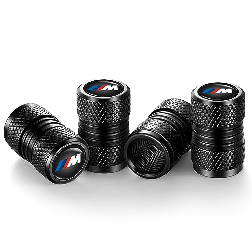 Image of Tire Valve Stem Caps, Compatible with BMW M Series Stem Cap Universal Car Air Cover Car Accessories for Cars, SUV, Truck, Motorcycles 4pcs (Black)
