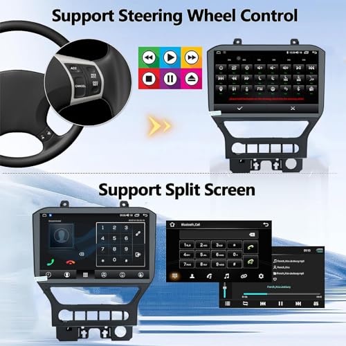 Para Ford Mustang 2015-2023, rádio Android 13, tela sensível ao toque HD de 11,5 polegadas, estéreo