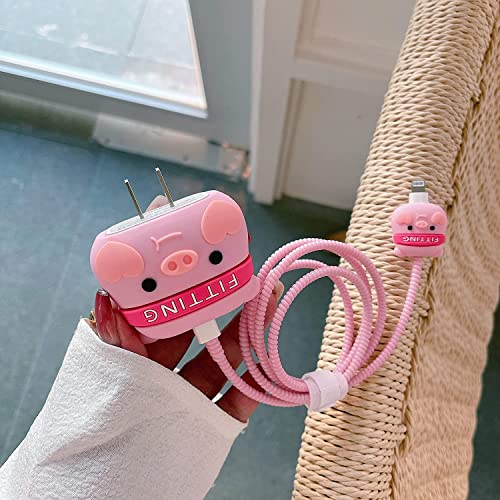 Cartoon-3D-Design-Protective-Case-for-20W-iPhone-USB-C-Power-Adapter-Charger-Cute-Cartoon-Lightning-Data-Cable-Case-for-iPhone-Charger-DIMPLEED-Pack-of-1