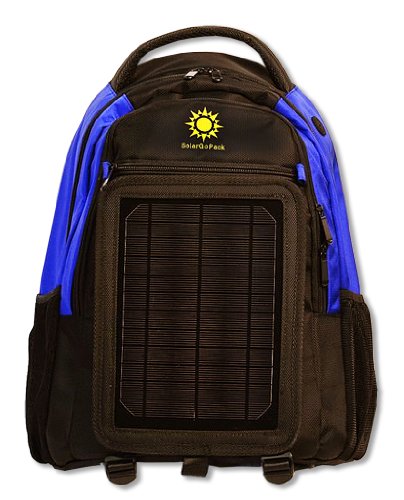 Solargopack Solar Powered Backpack, Charges Mobile Devices, Take Your Power With You, 12K Mah L-Ion Battery, Black & Blue - Stay Charged My Friends #TOP1