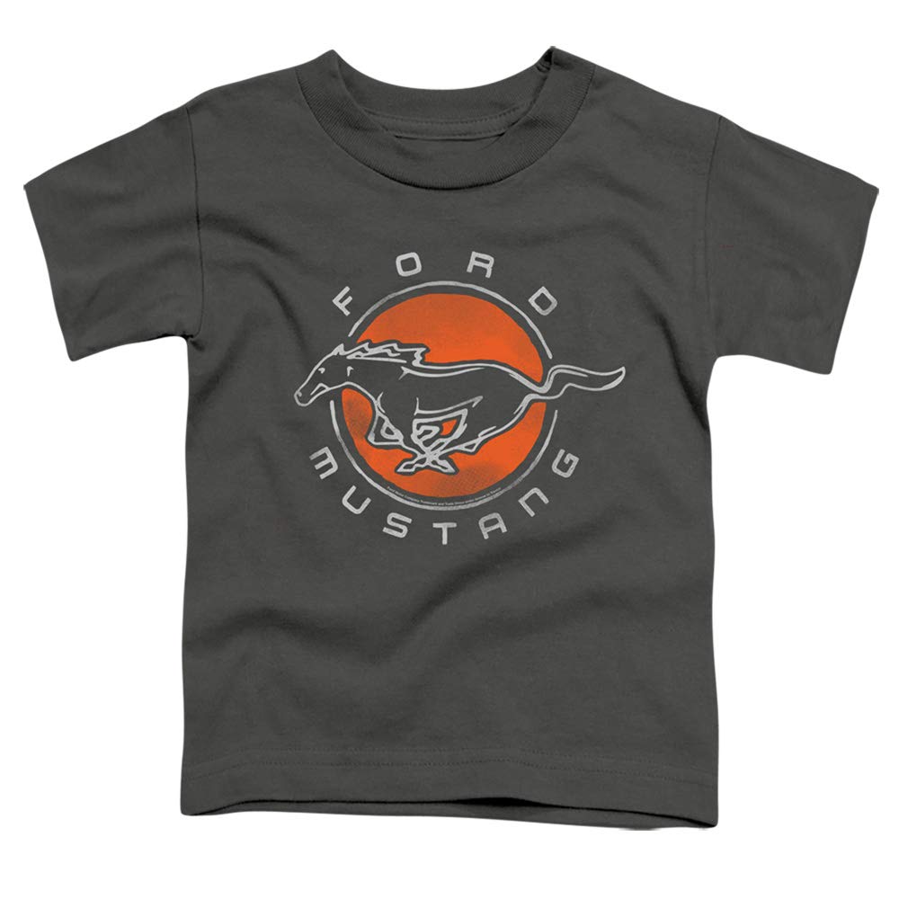 Ford Mustang Mustang Circle Unisex Toddler T Shirt for Boys and Girls, Medium (3T) Charcoal