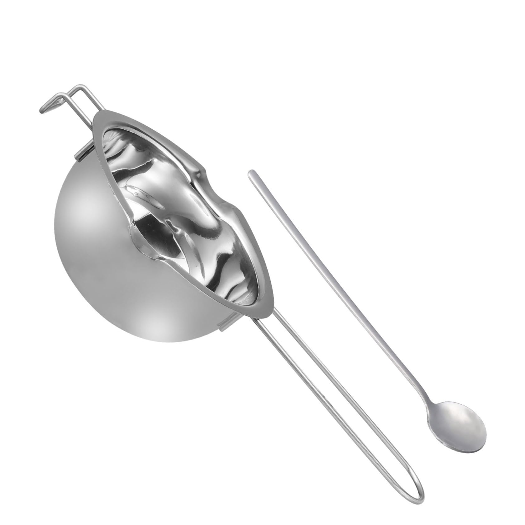 FUNOMOCYA 1pc Stainless Steel Melting Pot with Long Handle for Melting Chocolate Butter Candy and Cheese Capacity Double Boiler for Candle Wax Making for Home Kitchen