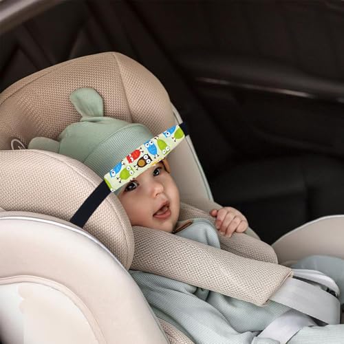 Image of 3 Pcs Baby Carseat Head Support Band Neck Relief Headrest Strap for Stroller Car Seat Head Holder for Toddler Kids Children Child Baby Infant(White and Green)